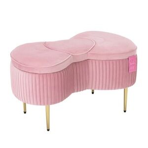 NEW Impressions Vanity Hello Kitty Pink Velvet Bow🎀 Ottoman Storage Bench